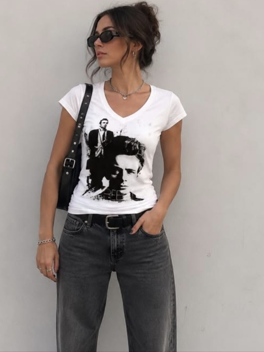 White Graphic James Dean T-Shirt